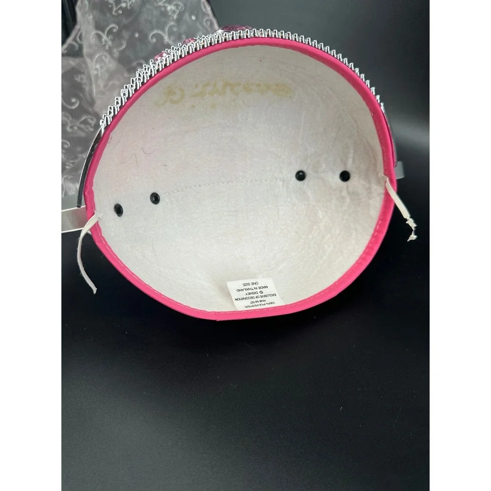 Disney princess mouse ears tiara pink silver hat With‎ veil
